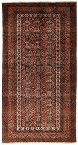 Turkmen Tappeto 290x150 Rosso (Iran) Annodato A Mano