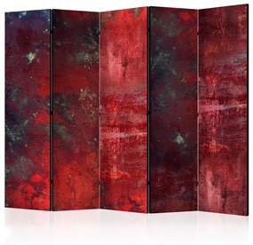 Paravento Cemento rosso II (5 parti) - sfondo con toni cremisi