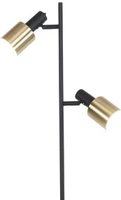 Lampada da terra intelligente nera con oro incl. 2 wifi A60 - Stijn