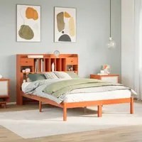 Letto Libreria senza Materasso Marrone Cera 140x190 cm in Pino 3321640