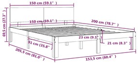 Giroletto in Legno Massello 150x200 cm King Size