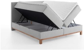 Letto boxspring grigio chiaro con contenitore 160x200 cm Catania - Meise Möbel