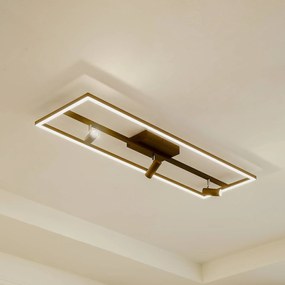 Plafoniera a LED Yvor Lucande, Nero, Soggiorno / Sala da pranzo, Alluminio, Moderno, Plafoniera LED