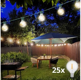 Brilagi -LED Ghirlanda decorativa da esterno 25xE12 20m verde IP44 bianco caldo