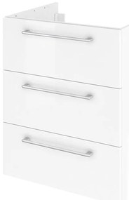 Mobile da bagno sotto lavabo SENSEA Remix bianco laminato lucido L 60 x H 73 x P 46 cm 3 cassetti, lavabo non incluso