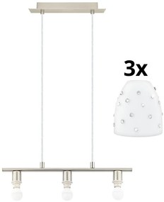 Eglo - Lampadario LED a sospensione con filo MY CHOICE 3xE14/4W/230V cromo/bianco