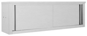 Armadio Da Cucina Ad Ante Scorrevoli 150x40x50cm Acciaio Inox /