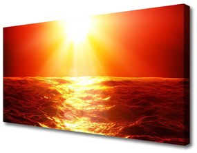 Quadro su tela Onda del mare al tramonto 100x50 cm