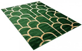 Tappeto moderno di colore verde con un esclusivo motivo dorato  Larghezza: 80 cm | Lunghezza: 150 cm