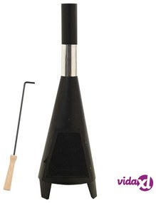 vidaXL Stufa da Giardino con Attizzatoio 38x38x122 cm Acciaio