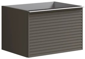 Mobile da bagno sotto lavabo Pixel stripes grigio laccato opaco L 60 x H 40 x P 45.5 cm 2 cassetti, lavabo non incluso