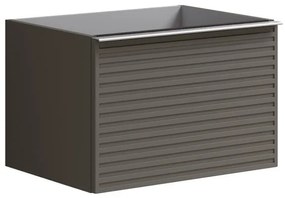 Mobile da bagno sotto lavabo Pixel stripes grigio carbone laccato opaco L 60 x H 40 x P 45.5 cm 2 cassetti, lavabo non incluso