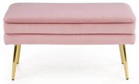 Panca con vano portaoggetti VELVA 37x78 cm rosa/oro