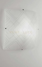 Plafoniera vector bianco lucido e decori grigi 4 luci attacco e27 5...