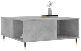 Tavolino salotto grigio cemento 80x80x36,5 cm legno multistrato