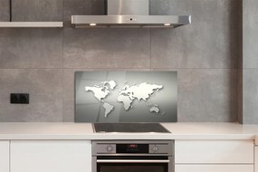 Pannello paraschizzi cucina Mappa bianca con sfondo grigio 100x50 cm