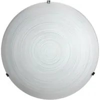 Plafoniera 2xE27 Ganci Cromo Vetro Lastra Bianco Decorato Spirale E-Energy Gisella