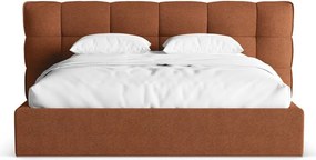 Letto matrimoniale imbottito color mattone con contenitore con rete inclusa 180x200 cm Eric – Micadoni