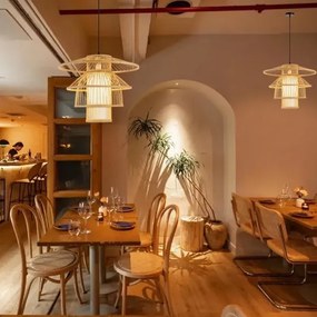 Immax 08255L - Lampadario a sospensione con filo PINCHOS 1xE27/40W/230V diametro 50 cm bambù