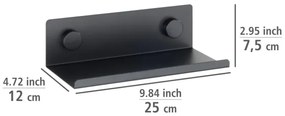 WENKO 71147800 - Mensola JET 25 x 7,5 cm nera