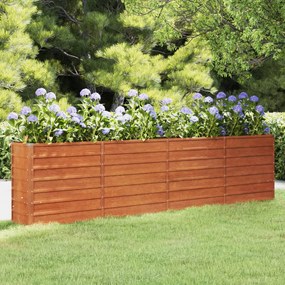 Letto Rialzato Da Giardino Ruggine 320x40x77 Cm Acciaio Corten /