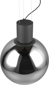 Apparecchio a sospensione LED nero con paralume in vetro ø 50 cm Cipallone - CINQUE