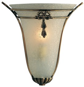 Applique Contemporanea Nashville Ottone Bronzo Vetro Ambra 1 Luce E14