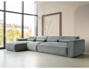 Divano angolare componibile verde (con penisola a sinistra) Flex Felix – Miuform