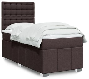 Giroletto A Molle Con Materasso Marrone Scuro 90x190cm Tessuto /