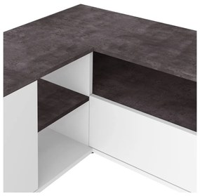 Tavolo TV grigio e bianco in cemento 90x45 cm Angle - TemaHome