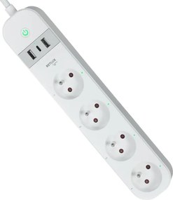 Retlux - Smart estensione cavo con interruttore 4Z + 2xUSB-A+1xUSB-C 1,5m Wi-Fi Tuya bianco