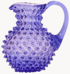 Brocca in vetro soffiato Hobnail