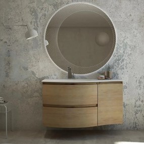 Specchio con illuminazione integrata bagno tondo Led BADEN HAUS L 100 x H 100 x P 3 cm trasparente