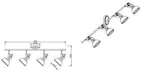 Trio - Faretto GINA 4xE14/40W/230V bianco