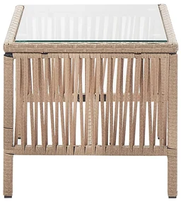 Set divani da giardino 4 pz con cuscino in polyrattan beige