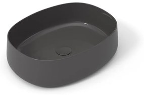 Lavabo da appoggio OLYMPIA CERAMICA ovale piletta non inclusa in ceramica L 50 x H 15 x P 40 cm grigio piletta non inclusa
