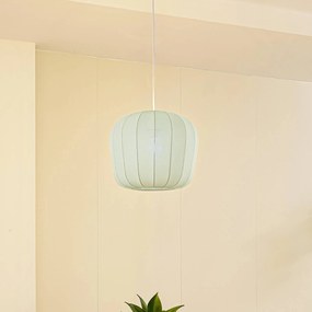 Lindby lampada a sospensione Helin, blu, Ø 35 cm, tessuto