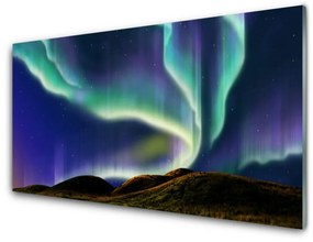 Quadro acrilico Paesaggio dell'aurora boreale 100x50 cm