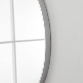 Specchio con cornice argento 80 cm in alluminio design moderno