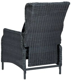 Set pranzo da giardino 9 pz con cuscini polyrattan grigio scuro