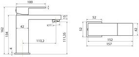 New Line M2 Miscelatore Lavabo Con Cartuccia In Ceramica E Lega Di Ottone Cromo