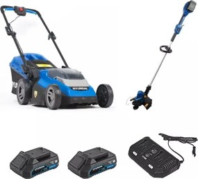 Kit macchine brushless 40v Hyundai tagliaerba, decespugliatore, 2 batterie e caricabatterie doppio rapido