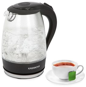 Bollitore elettrico in vetro hammer 1,7 L 2200 W nero