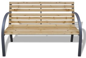 Panchina da giardino 120 cm in legno e ferro
