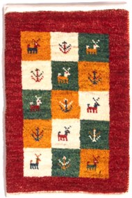 Gabbeh Tappeto 40 x 60 Rosso (Iran) Annodato A Mano