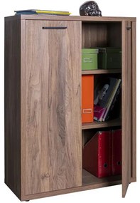 Mobile da Ufficio Multiuso 2 Ante 3 Ripiani Salvaspazio, Armadio in Legno Design Moderno 81x35x112 cm