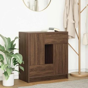 Credenza Con Cassetti E Ante Rovere Marrone 70,5x34x74,5 Cm /