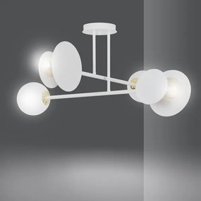 Lampadario a sospensione con supporto rigido MINERVA 2xE27/15W + 2xE14/10W/230V bianco