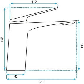 REA-B1117 - Miscelatore per lavabo AVALON 16,5 cm nero