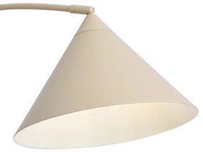 Lampada da terra retrò beige con interno bianco - Triangolo